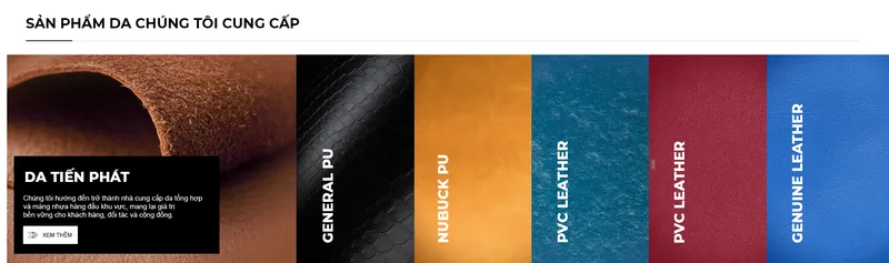 Sản phẩm ban nganh 2 — Vải Giả Da PU, PVC Tiến Phát - Công Ty TNHH Đầu Tư Sản Xuất Nhựa Tiến Phát — MST 0316871980