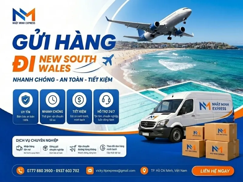 Sản phẩm gui hang di new south wales nhatminhexpress 2026 — Công Ty TNHH Chuyển Phát Nhanh Quốc Tế Nhật Minh Express — MST 0316916705