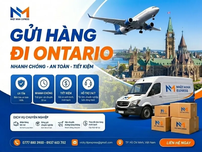 Sản phẩm gui hang di ontario nhatminhexpress 2026 — Công Ty TNHH Chuyển Phát Nhanh Quốc Tế Nhật Minh Express — MST 0316916705