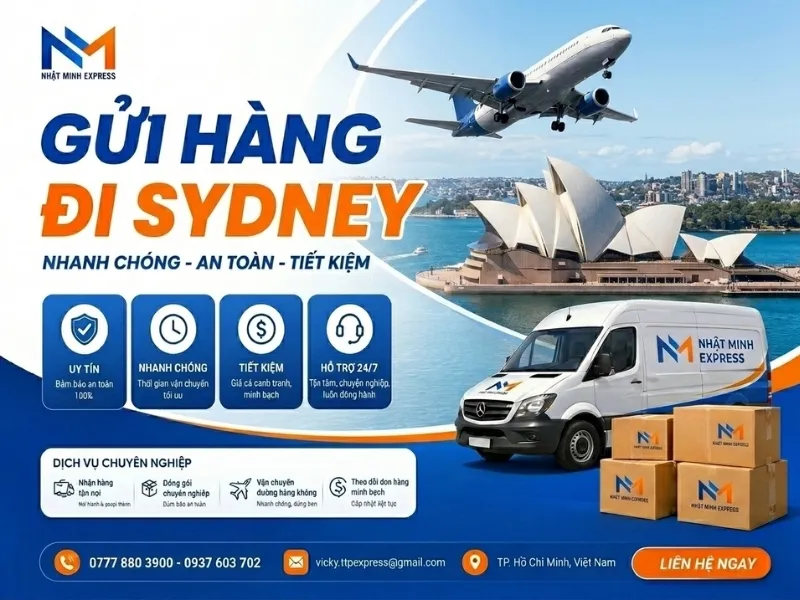 Sản phẩm gui hang di sydney nhatminhexpress 2026 — Công Ty TNHH Chuyển Phát Nhanh Quốc Tế Nhật Minh Express — MST 0316916705