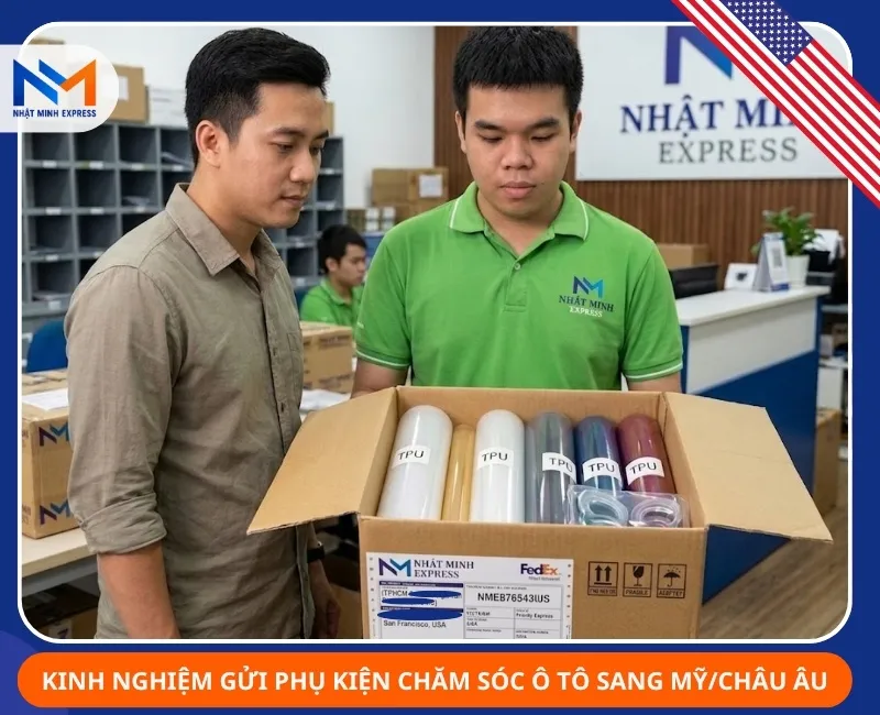 Sản phẩm gui phu kien cham soc o to sang my va chau au — Công Ty TNHH Chuyển Phát Nhanh Quốc Tế Nhật Minh Express — MST 0316916705