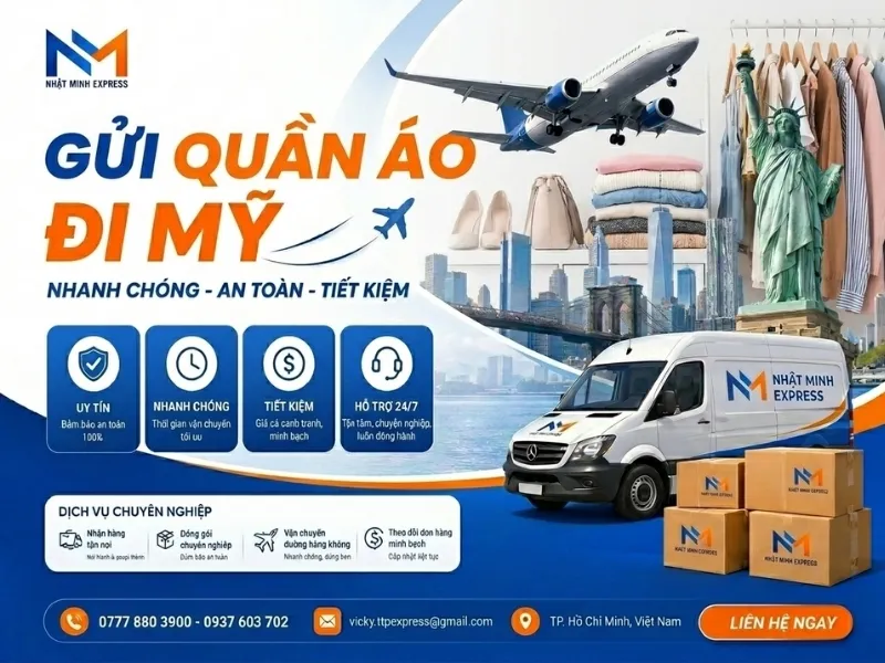 Sản phẩm gui quan ao di my nhatminhexpress 2026 — Công Ty TNHH Chuyển Phát Nhanh Quốc Tế Nhật Minh Express — MST 0316916705