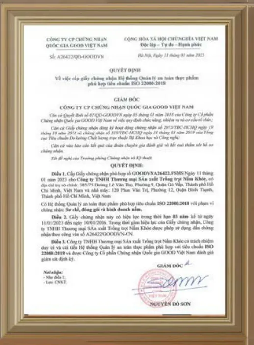 Sản phẩm CN3 — Nhà Cung Cấp Nấm Việt - Công Ty TNHH Thương Mại Sản Xuất Trồng Trọt Nấm Khỏe — MST 0316951033