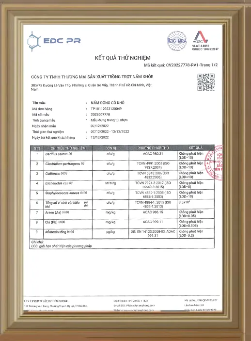Sản phẩm Nam Dong Co Kho — Nhà Cung Cấp Nấm Việt - Công Ty TNHH Thương Mại Sản Xuất Trồng Trọt Nấm Khỏe — MST 0316951033