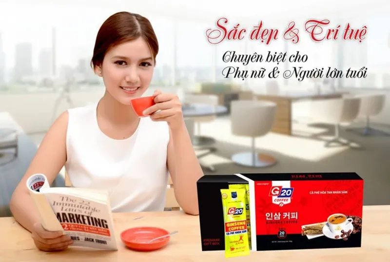 Sản phẩm cafe nhan sam 4in1 g20 coffee 9102 — Công Ty TNHH MTV Sản Xuất Thực Phẩm Thiên Sa G20 — MST 0317009072