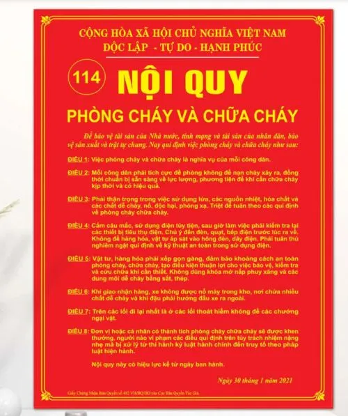 Sản phẩm bien bao mica noi quy phong chay chua chay 500x500 — Công Ty TNHH Thương Mại Dịch Vụ Mỹ Anh Safety — MST 0317179885