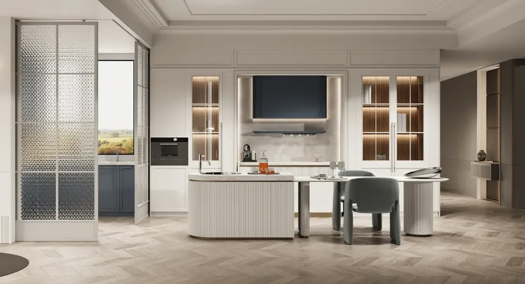 Sản phẩm modern white and blue shaker two tone kitchen cabinets filoli 1 1024x555 — Công Ty TNHH GranFord — MST 0317272651