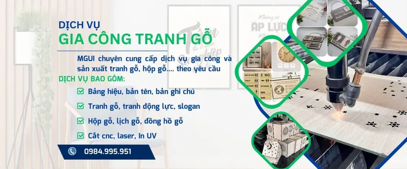 Sản phẩm gia cong tranh go ban go theo yeu cau 1400x583 — Công Ty TNHH MGUI Việt Nam — MST 0317287584