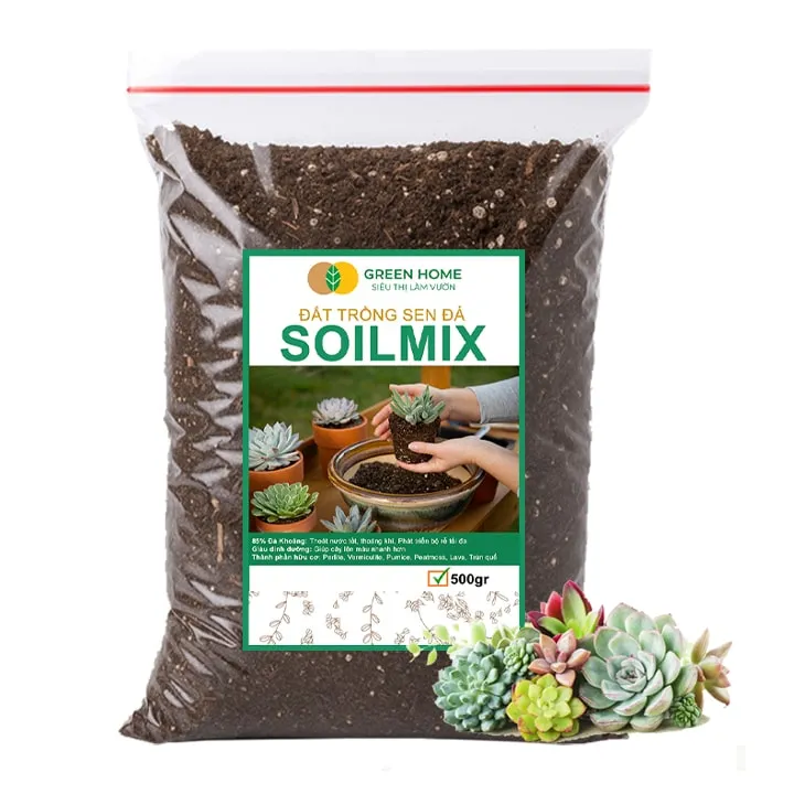 Sản phẩm dat trong sen da soil mix greenhome 500gr 11 min 1 — Công Ty TNHH Dịch Vụ Đầu Tư Hoàng Hưng — MST 0317353244