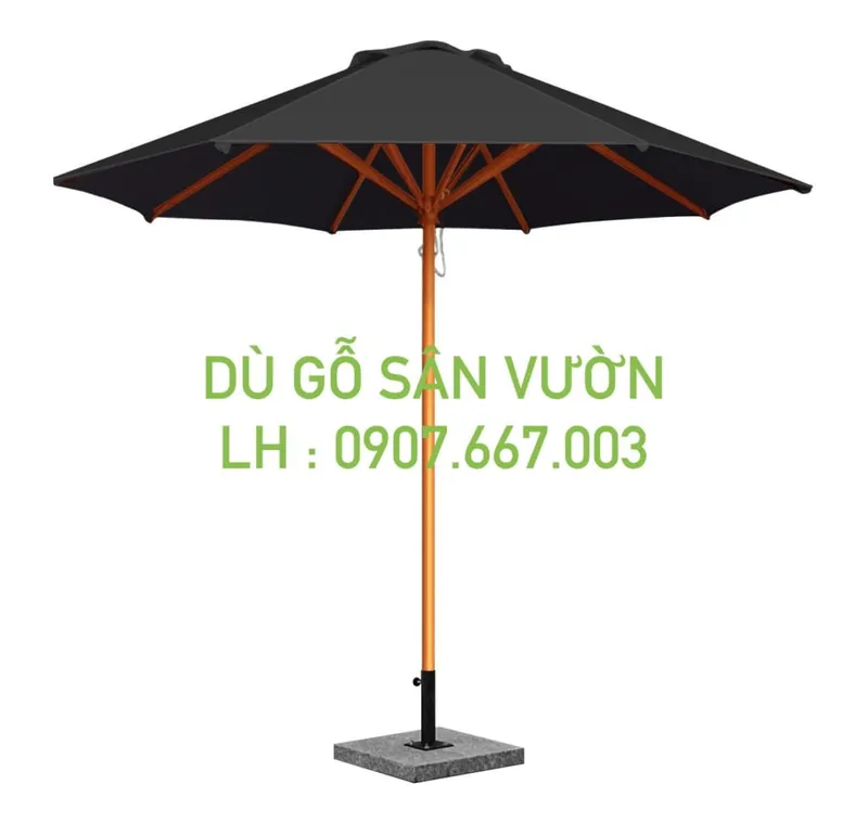 Sản phẩm du go ngoai troi kich thuoc 3m mau den 1 tang 1024x971 — Công Ty Cổ Phần Dù Che Minh Long — MST 0317615482