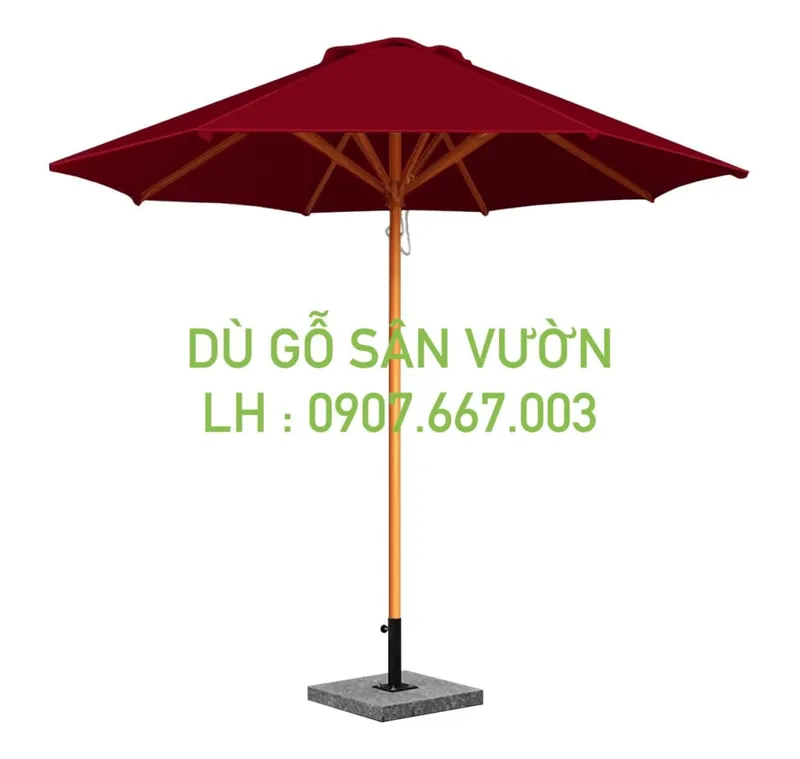 Sản phẩm du go ngoai troi kich thuoc 3m mau do do 1 tang 1024x971 — Công Ty Cổ Phần Dù Che Minh Long — MST 0317615482