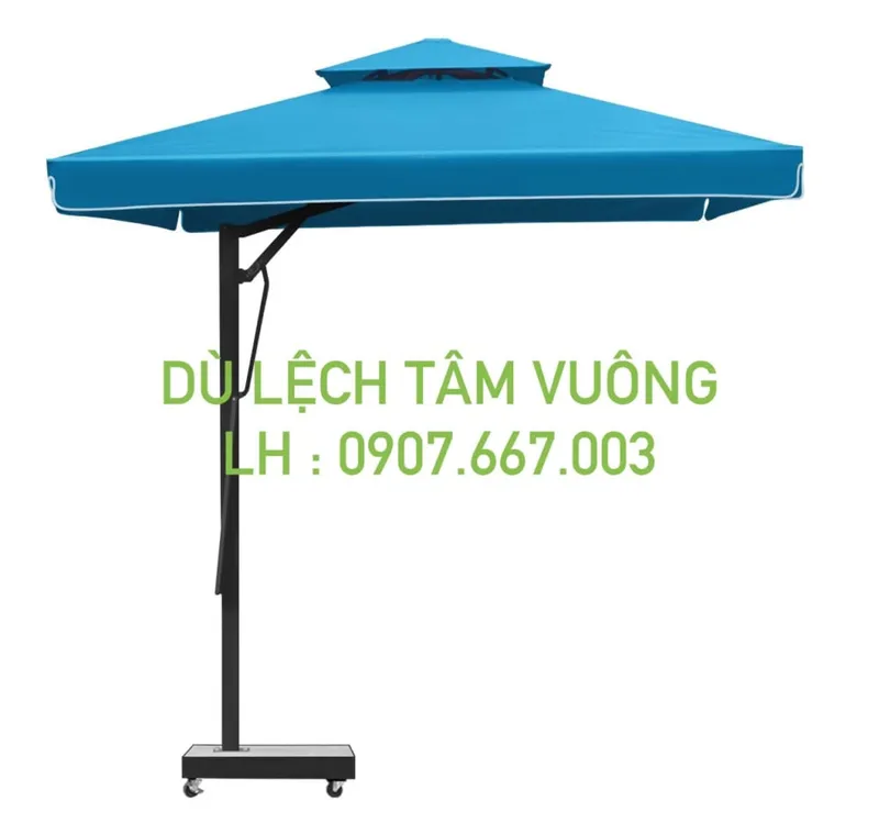 Sản phẩm du lech tam vuong kich thuoc 3mx3m mau xanh bien 1024x971 — Công Ty Cổ Phần Dù Che Minh Long — MST 0317615482