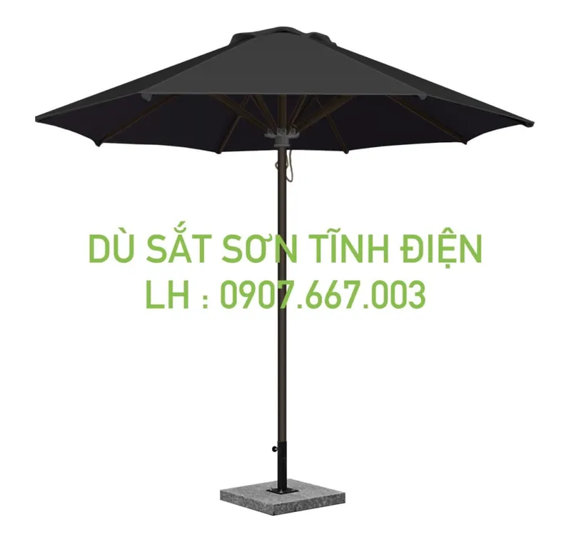 Sản phẩm du sat son tinh dien kich thuoc 3m mau den 1 tang 1024x971 — Công Ty Cổ Phần Dù Che Minh Long — MST 0317615482
