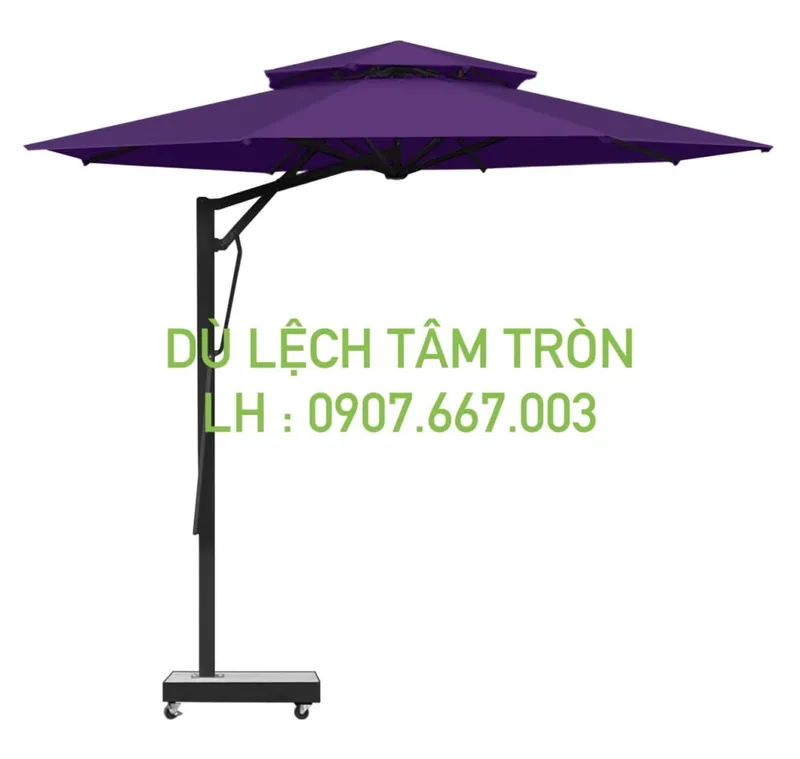 Sản phẩm du tron lech tam kich thuoc 3 5m mau tim 2 tang 1024x971 — Công Ty Cổ Phần Dù Che Minh Long — MST 0317615482