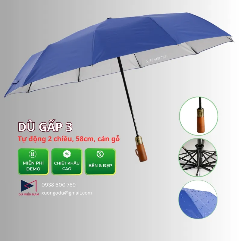 Sản phẩm Du gap ba 2 chieu 58cm — Công Ty TNHH Ô Dù Quảng Cáo Miền Nam — MST 0317687261