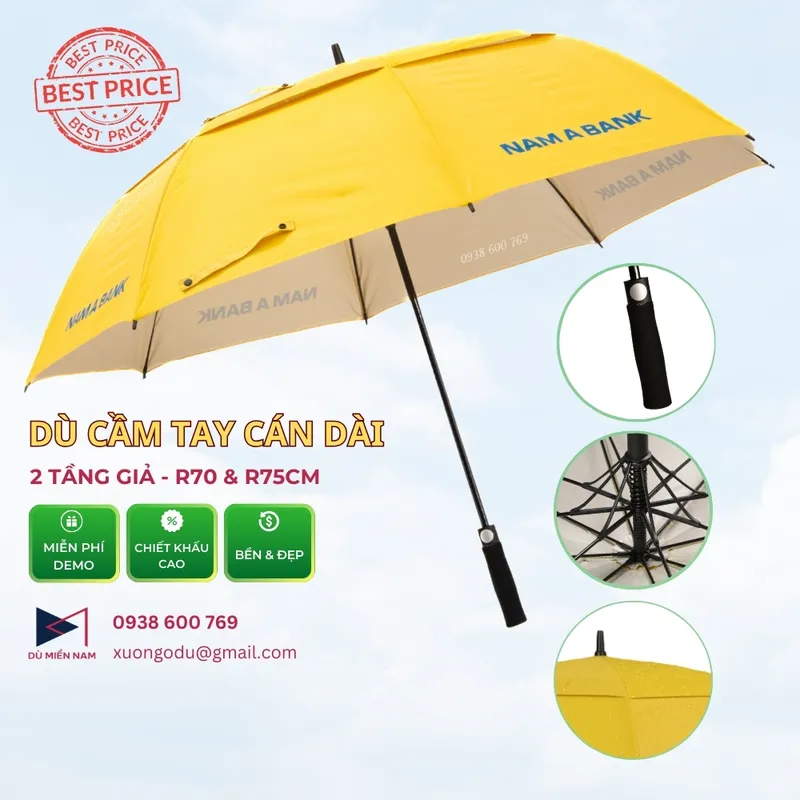 Sản phẩm Du cam tay can dai 2 tang gia gia re — Công Ty TNHH Ô Dù Quảng Cáo Miền Nam — MST 0317687261