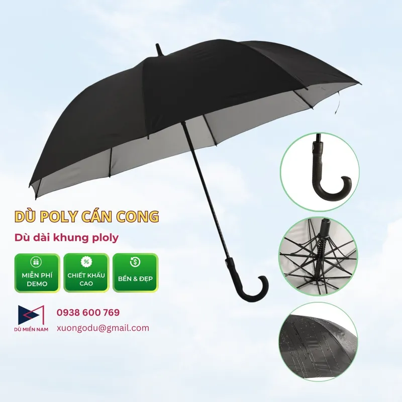 Sản phẩm Du poly can cong — Công Ty TNHH Ô Dù Quảng Cáo Miền Nam — MST 0317687261