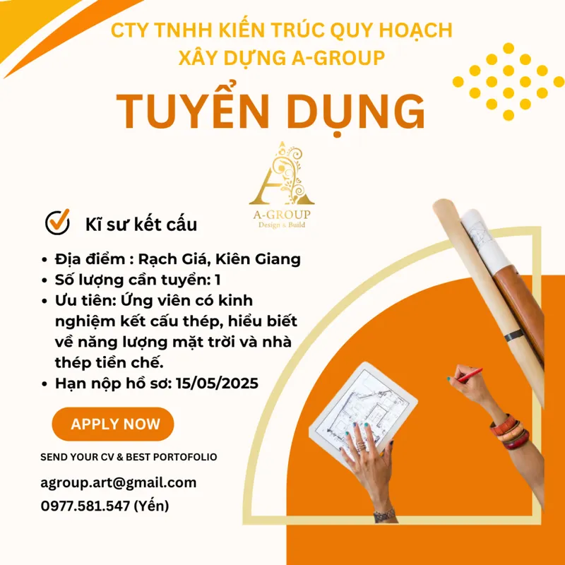 Sản phẩm Soapstone And Tahiti Gold Modern We Are Hiring Linkedin Post 1024x1024 — Thiết Kế Xây Dựng A Group - Công Ty TNHH Kiến Trúc Quy Hoạch Xây Dựng A-Group — MST 0317690634