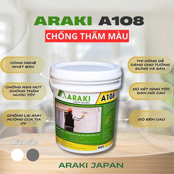 Sản phẩm SP chong tham araki A108 — Chống Thấm Tân Việt Anh - Công Ty TNHH Thương Mại Xuất Nhập Khẩu Tân Việt Anh — MST 0317747023