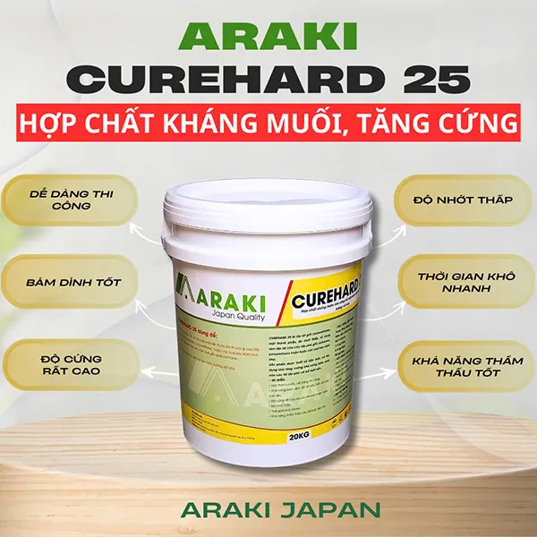 Sản phẩm SP chong tham araki Curehard 25 — Chống Thấm Tân Việt Anh - Công Ty TNHH Thương Mại Xuất Nhập Khẩu Tân Việt Anh — MST 0317747023