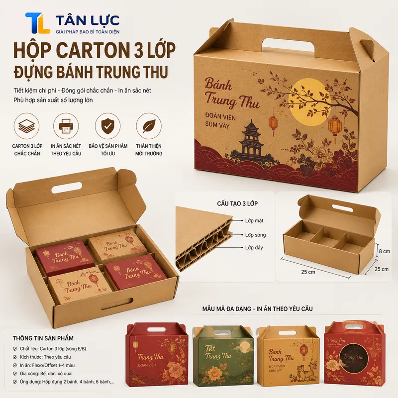 Sản phẩm Há»˜P CARTON 3 LOP BANH TRUNG THU — Nắp Nhựa Tân Lực - Công Ty TNHH Bao Bì Tân Lực — MST 0317828508
