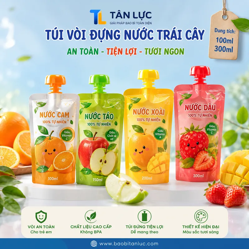 Sản phẩm Tui voi dung nuoc trai cay — Nắp Nhựa Tân Lực - Công Ty TNHH Bao Bì Tân Lực — MST 0317828508