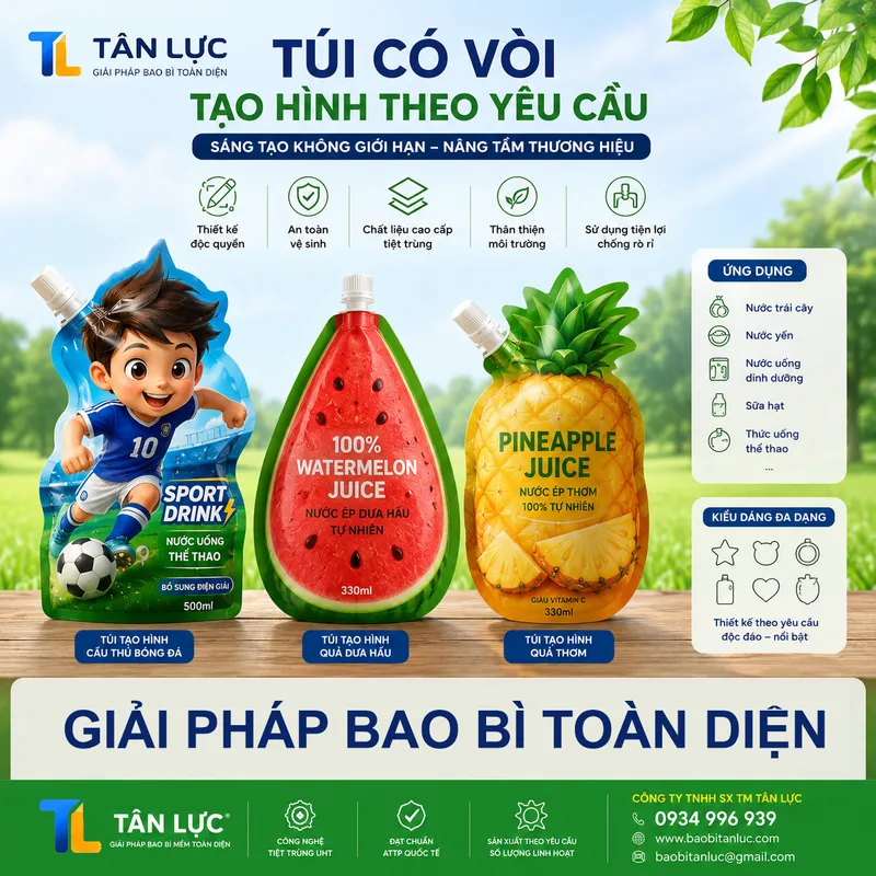 Sản phẩm TÃºi vÃ²i Ä‘á»‹nh hÃ¬nh — Nắp Nhựa Tân Lực - Công Ty TNHH Bao Bì Tân Lực — MST 0317828508
