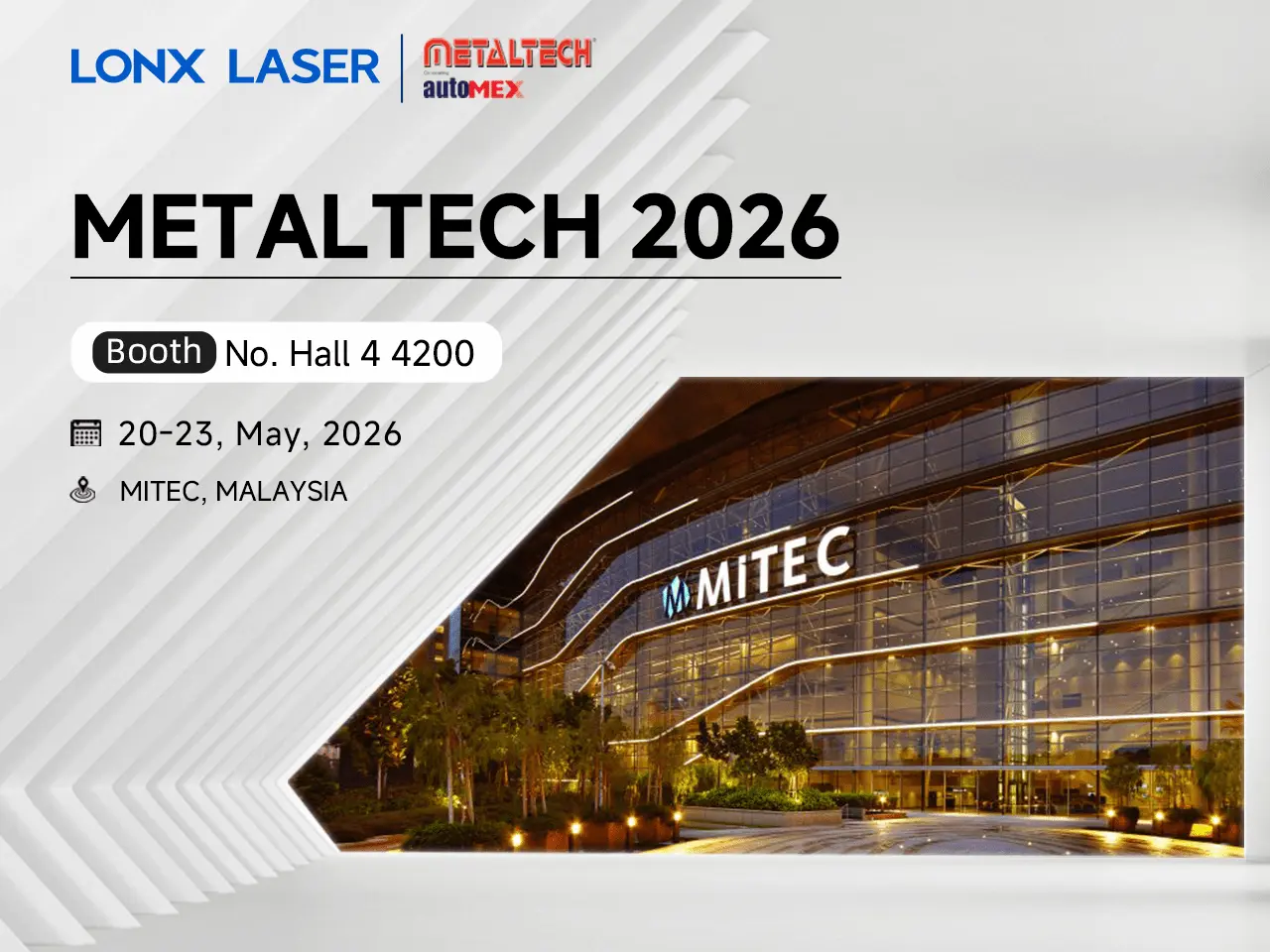 Sản phẩm LONX Global Tour METALTECH 2026 cover — Máy Cắt Laser - Công Ty TNHH Dịch Vụ Thương Mại Xuất Nhập Khẩu Longxin — MST 0317830955