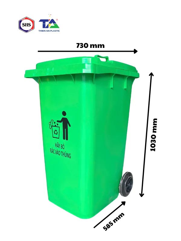 Sản phẩm thung rac nhua 240l nap kin kt  730 x 585 x 1030mm_s2634 — Nhựa Công Nghiệp Thiên Ân Plastic - Công Ty TNHH Sản Xuất Công Nghiệp Thiên Ân
Plastic — MST 0317904614