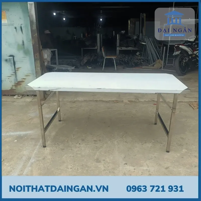 Sản phẩm e6od7pyecjhpwssycumc555ctopf_ban chu nhat inox chan xep kieu thai 70x180 cm — Công Ty TNHH Nội Thất Đại Ngân — MST 0318079481