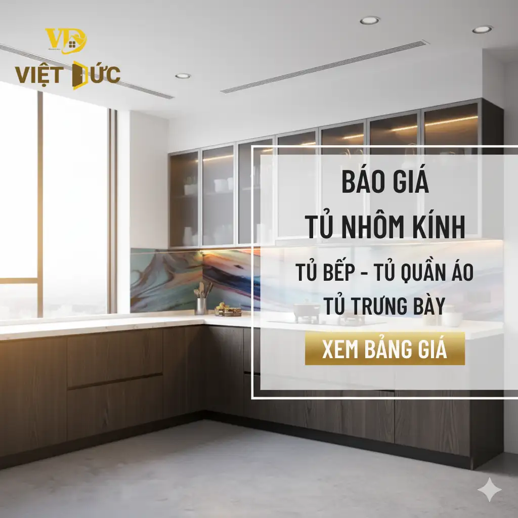 Sản phẩm Nhom kinh viet duc bao gia thi cong tu nhom kinh 2025 — Công Ty TNHH Thương Mại Sản Xuất Nhôm Kính Việt Đức — MST 0318159112