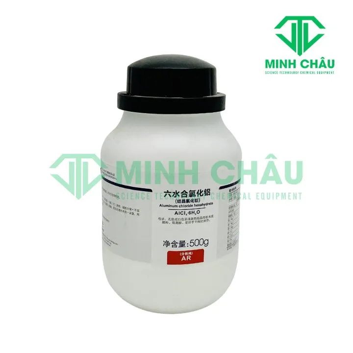 Sản phẩm Hoa chat Aluminum Chloride HexahydrateAlCl3.6H2O 500G – Xilong – 7784 13 6 1 — Công Ty TNHH Khoa Học Kỹ Thuật Minh Châu — MST 0318325779