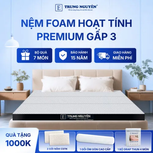 Sản phẩm nem foam hoat tinh premium trung nguyen gap 3 1.1 500x500 — Nệm Trung Nguyên - Công Ty TNHH Nệm Trung Nguyên — MST 0318468382