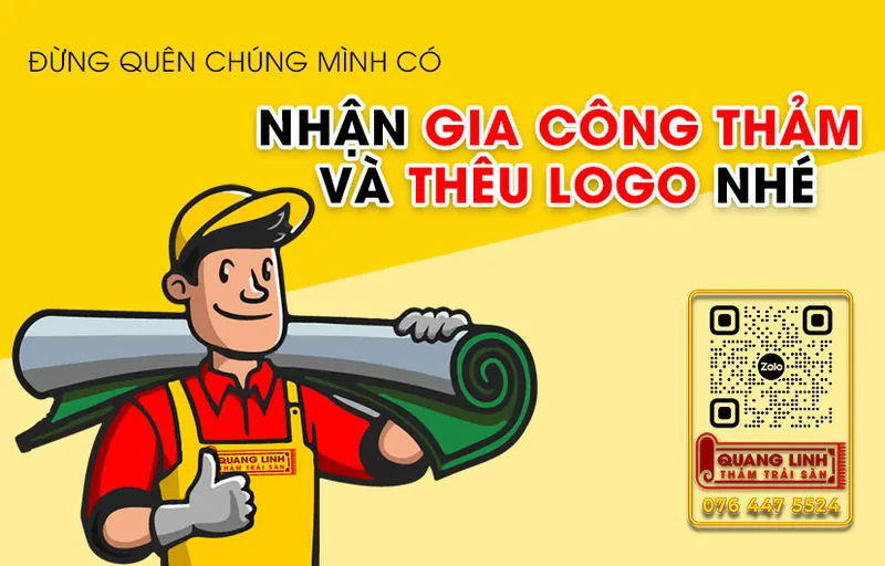 Sản phẩm Nhan gia cong va theu tham — Thảm Trải Sàn Quang Linh - Công Ty TNHH Thảm Trải Sàn Quang Linh — MST 0318506165