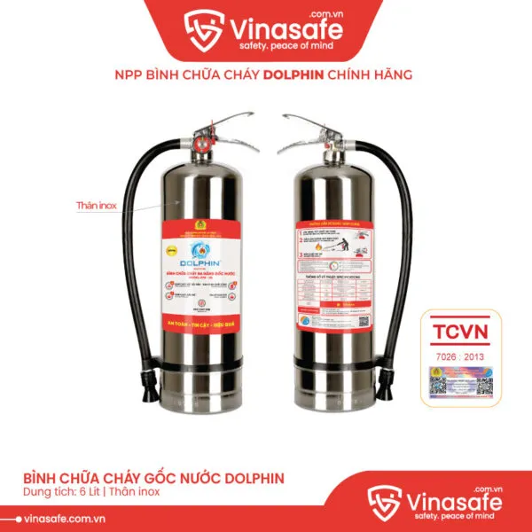 Sản phẩm Vinasafe_Binh chua chay goc nuoc Dolphin DPA T6L da nang than inox 600x600 — Công Ty TNHH Dịch Vụ Giải Pháp An Toàn Việt Nam — MST 0318854003