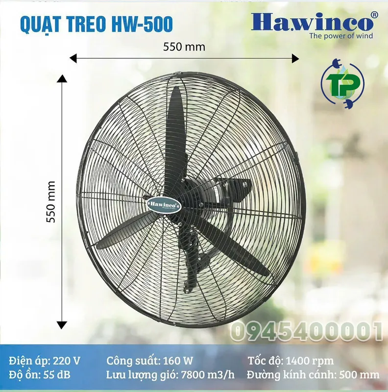 Sản phẩm quat treo hw 500 — Công Ty TNHH TM Và DV Máy Phun Sương Tiến Phương — MST 0318889944