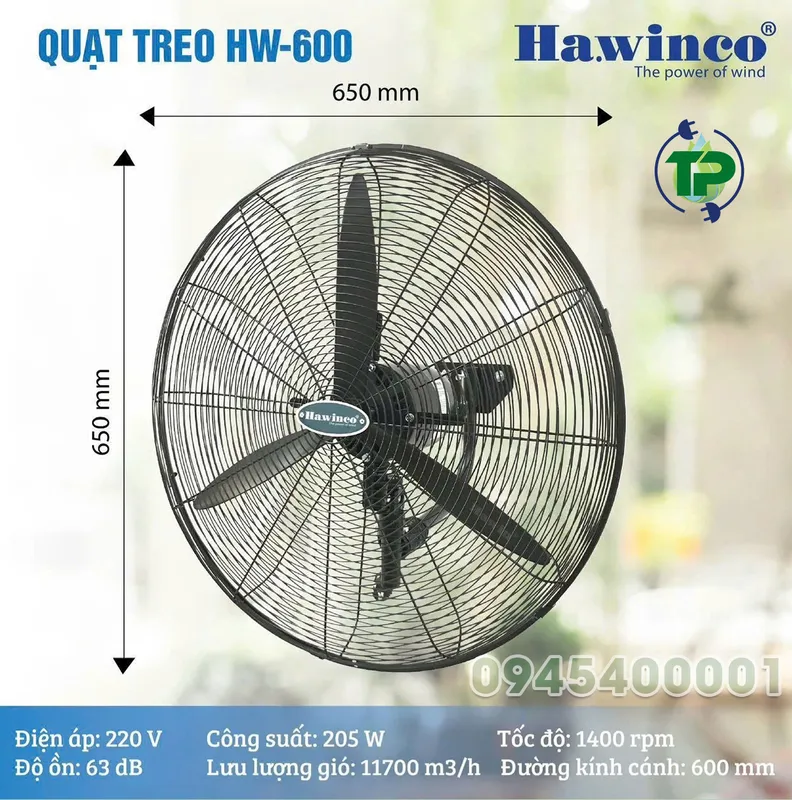 Sản phẩm quat treo hw 600 — Công Ty TNHH TM Và DV Máy Phun Sương Tiến Phương — MST 0318889944