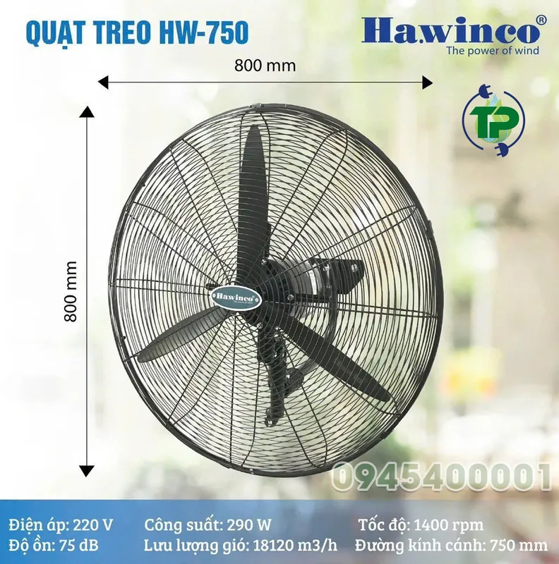 Sản phẩm quat treo hw 750 — Công Ty TNHH TM Và DV Máy Phun Sương Tiến Phương — MST 0318889944