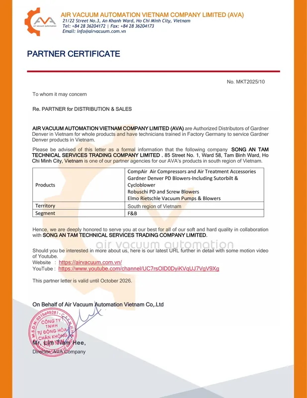 Sản phẩm AVA Authorized Letter 2025 SAP scaled — Công Ty TNHH Thương Mại - Dịch Vụ Kỹ Thuật Song An Tâm — MST 0319180646