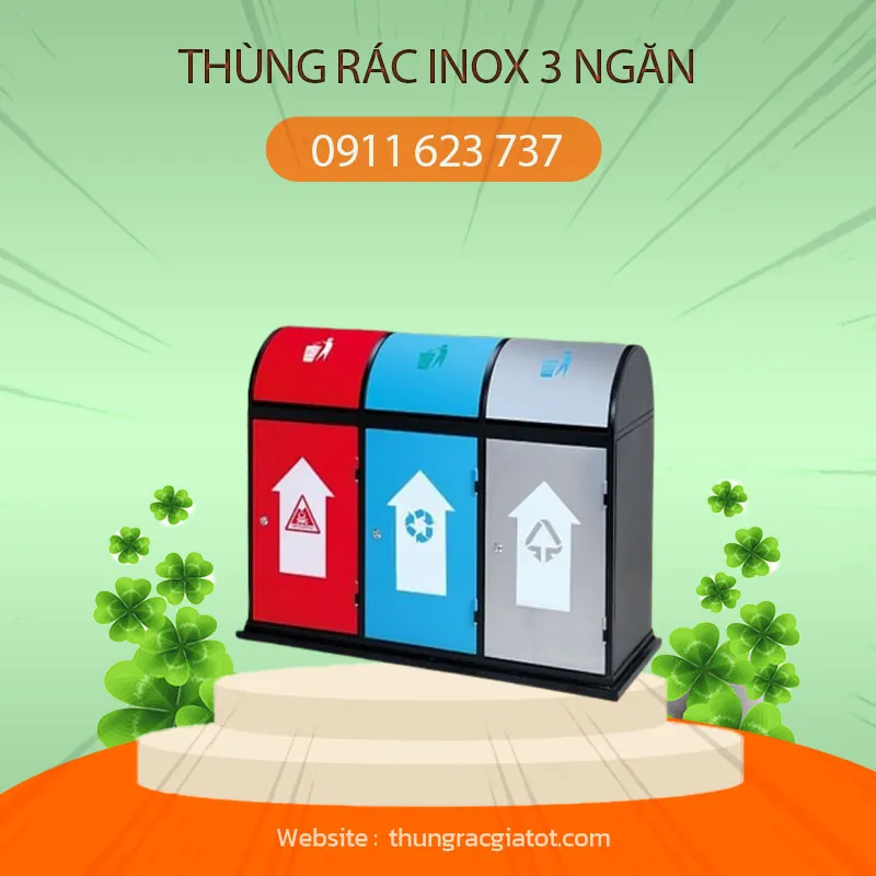 Sản phẩm Thung rac inox 3 ngan — Công Ty TNHH Trọng Thức — MST 0400566946