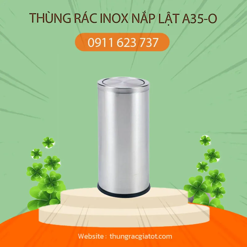 Sản phẩm Thung rac inox nap lat A35 O — Công Ty TNHH Trọng Thức — MST 0400566946