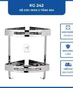 Sản phẩm ke goc inox 2 tang 304 KG242 247x296 — Công Ty TNHH Một Thành Viên Thương Mại - Dịch Vụ Đan Phượng — MST 0400670087