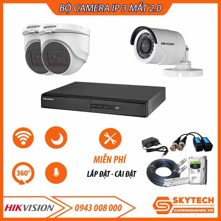 Sản phẩm combo tron bo 3 camera hikvision 2 0mp 5 — Công Ty TNHH DV & TM Vinacreation — MST 0401428699