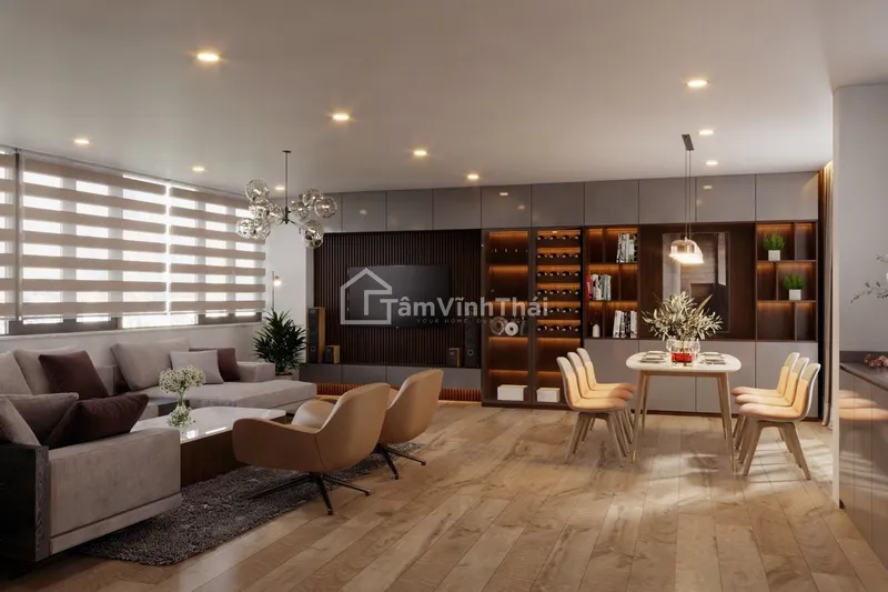 Sản phẩm Thiet ke thi cong phong khach Tam Vinh Thai 01 — Nội Thất TVT - Công Ty TNHH MTV Tâm Vĩnh Thái — MST 0401503233