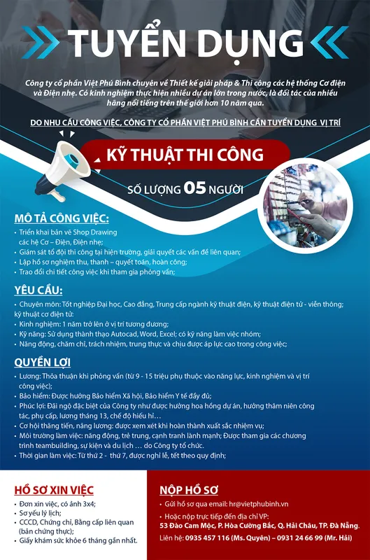 Sản phẩm tuyendung — Công Ty TNHH Việt Phú Bình — MST 0401530773
