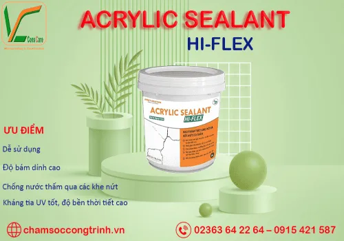 Sản phẩm acrylic sealant hi flex 500x350 — Công Ty Cổ Phần Chăm Sóc Công Trình V.C — MST 0401680169
