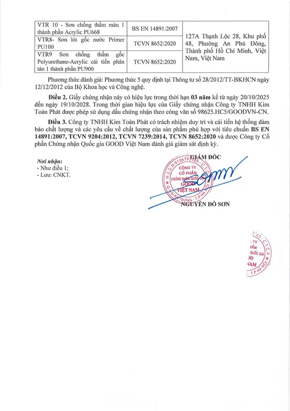 Sản phẩm 1 6651 — Vữa Khô Trộn Sẵn Chống Thấm Victory - Công Ty TNHH Kim Toàn Phát — MST 0401812785
