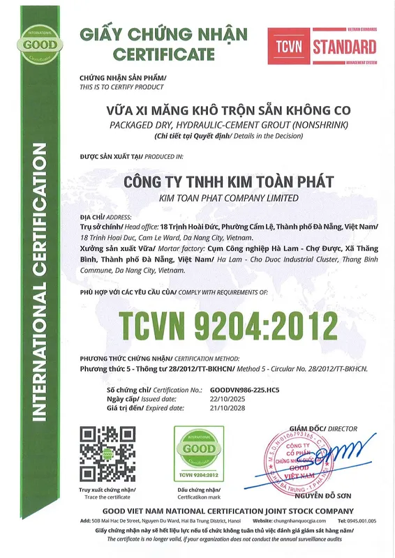 Sản phẩm 6 4652 — Vữa Khô Trộn Sẵn Chống Thấm Victory - Công Ty TNHH Kim Toàn Phát — MST 0401812785