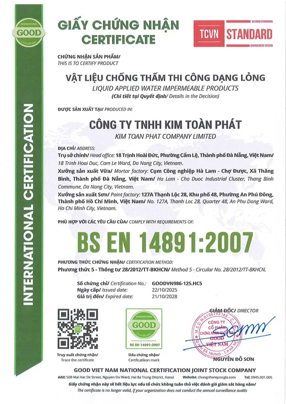 Sản phẩm 7 1408 — Vữa Khô Trộn Sẵn Chống Thấm Victory - Công Ty TNHH Kim Toàn Phát — MST 0401812785