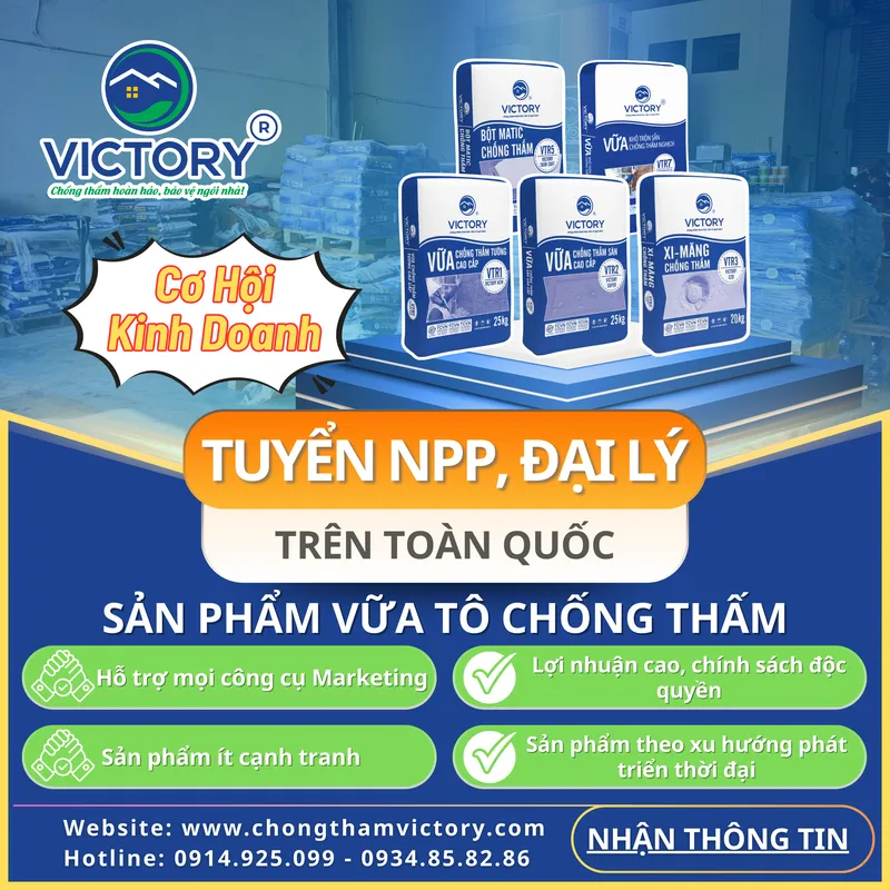 Sản phẩm tuyen dl npp 1104 — Vữa Khô Trộn Sẵn Chống Thấm Victory - Công Ty TNHH Kim Toàn Phát — MST 0401812785
